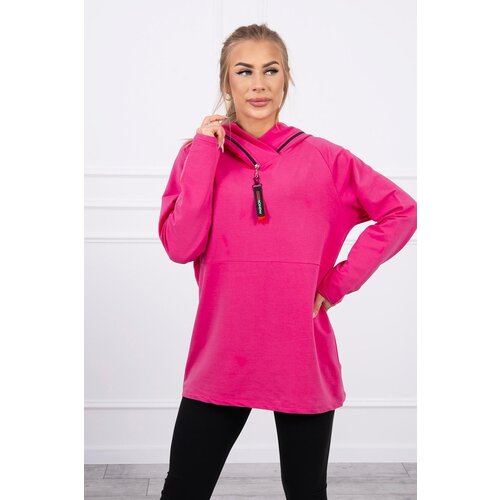 Kesi Tunic with zipper on hood Oversize fuchsia Slike