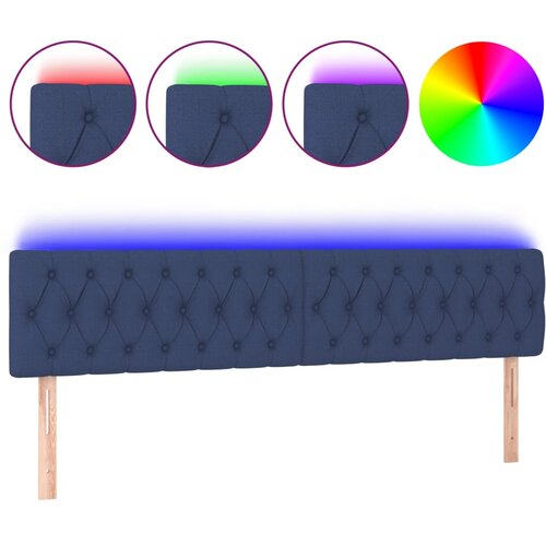 Maison Chic led posteljno vzglavje - vzglavna omarica - nočna omarica modro 200x7x78/88 cm blago, (21711387) Slike