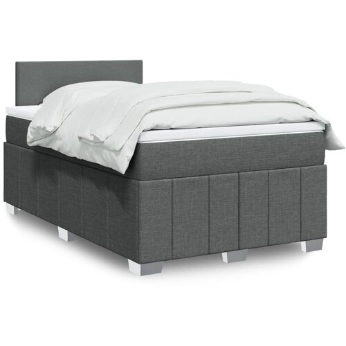 vidaXL Box spring postelja z vzmetnico temno siva 120x200 cm blago Cene