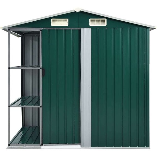 VidaXL Vrtna kućica sa stalkom zelena 205 x 130 x 183 cm željezna Slike