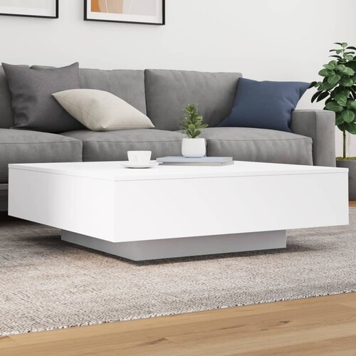 VidaXL Stolić za kavu s LED svjetlima bijeli 100x100x31 cm Slike
