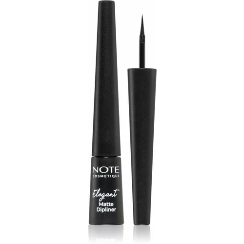 Note Cosmetique Elegant Matte Dipliner tekoče črtalo za oči z mat finišem 01 Coal Black 2,5 ml