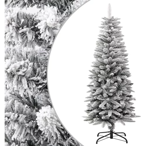 vidaXL umjetno usko božićno drvce sa snijegom 120 cm pvc i pe