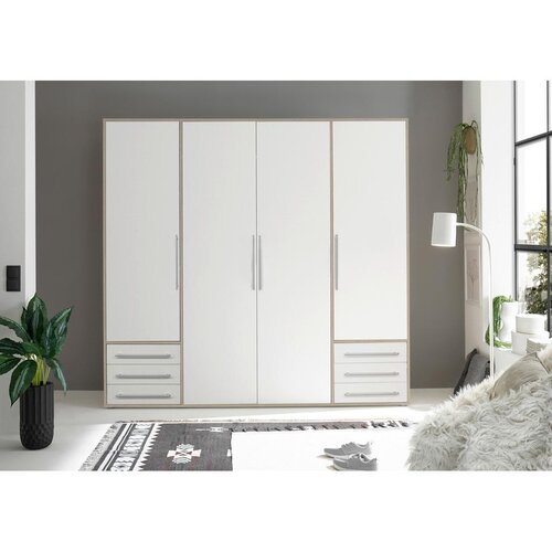 Modern Living omara s klasičnimi vrati lyss, bela, hrast, 206 cm Slike
