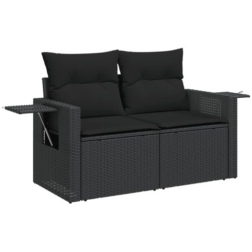  9-dijelni set vrtnih sofa s jastucima crni od poliratana Crna 85 x 62 x 69 cm Slike