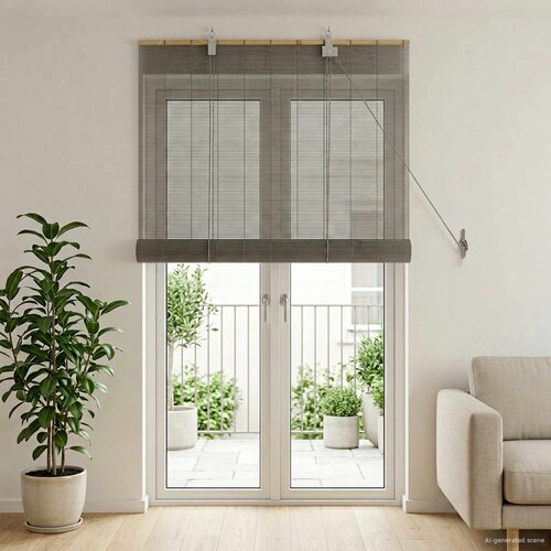Rolo zavjesa Siva 80 x 220 cm Bambus Cene