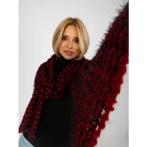 Fashion Hunters Black and red women's knitted scarf