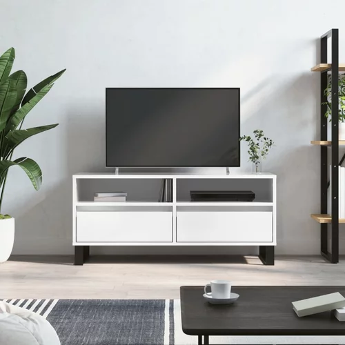 TV ormarić sjajni bijeli 100x34,5x44,5 cm od konstruiranog drva