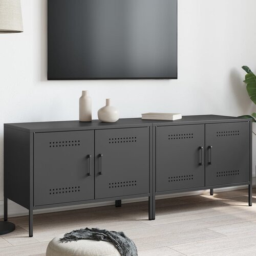 vidaXL TV omarica 2 kosa črna 68x39x50,5 cm jeklo Cene