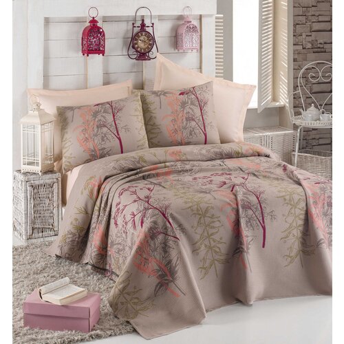 Aberto Design set prekrivač i 2 jastučnice Urla, 200x230 cm, Smeđe boje Cene