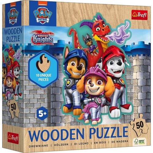  Lesena sestavljanka Junior &amp;#039;Rescue Knights&amp;#039; 50 delov - Paw Patrol - 1 k. Slike
