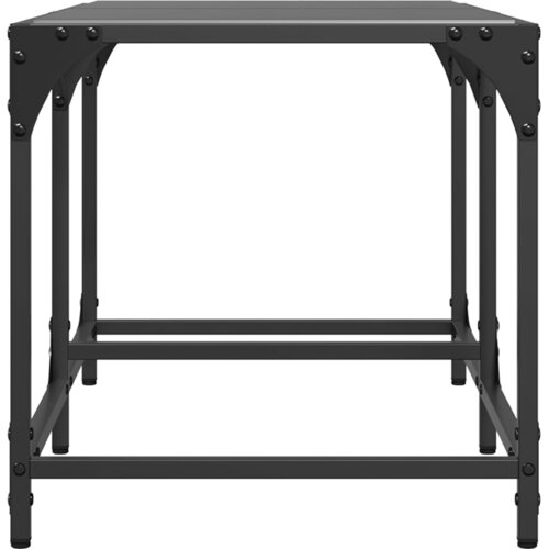  Stolić za kavu s crnom staklenom povr&amp;scaron;inom 78,5x40x40 cm čelik Slike
