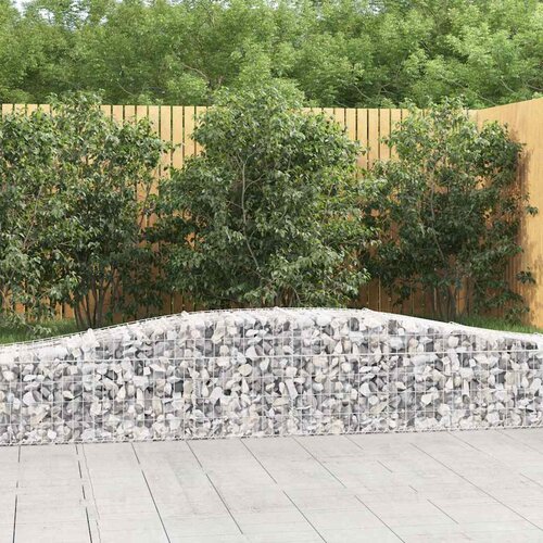  Lučne gabionske ko&amp;scaron;are 4 kom 400x50x40/60 cm pocinčano željezo Srebrna 400 x 50 x 40/60 cm Slike