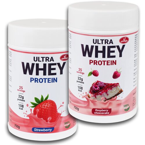 Olympic Ultra Whey Protein, Cheescake malina i Jagoda, 750 g, 2 komada Slike
