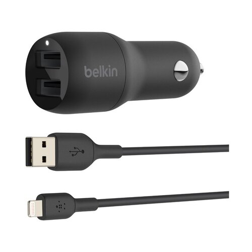 Belkin Boost Charge Dual USB-A Car Charger 24W (CCD001bt1MBK) Slike
