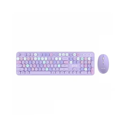 Aula tastatura i miš AC306 purple combo, 2.4G Slike