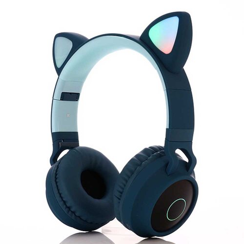 Venisymlis Otroške slušalke Bluetooth z mačjimi ušesi, LED lučko, mikrofonom, žično/brezžično, (22102516) Cene