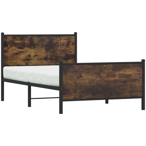 VidaXL metalni okvir kreveta s uzglavljem i podnožjem 100 x 190 cm Slike