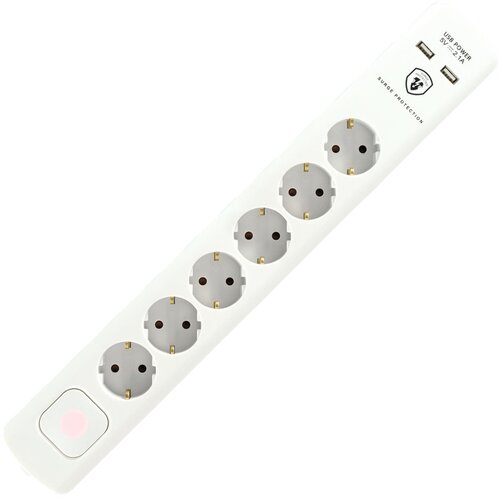 Home Produžni kabl sa zaštitom, 6 utičnica, 1.5mm², 1,4 met, USB - NVT 06K USB/WH Cijene