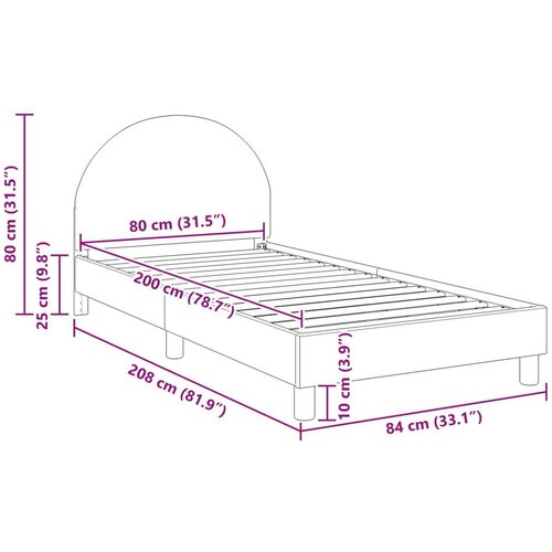  Krevet za djecu s uzglavljem Svijetlo siva 80 x 200 cm Vuna Slike