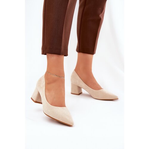 Boto Women's Pumps With Pointed Toes On Heel Beige Merinette Cene