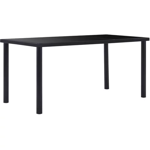  Jedilna miza črna 160x80x75 cm kaljeno steklo