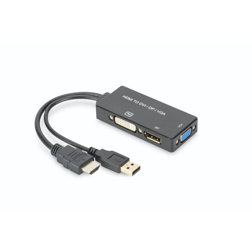 Digitus Adapter HDMI na DP/DVI/VGA 0.2m crni Slike