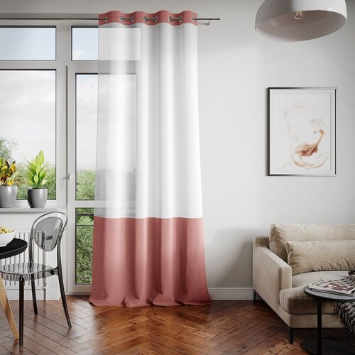  Curtain IRVETTE color white eyelets voile, velvet 140x250 ameliahome Slike