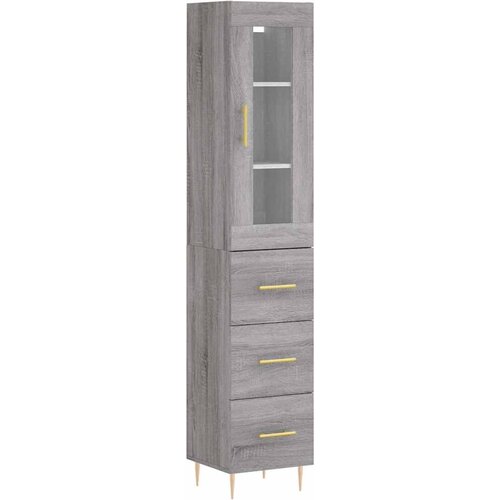  Visoka komoda siva sonome 34,5x34x180 cm od konstruiranog drva Slike