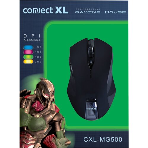 Connect Xl Miš optički, 2400dpi GAMER, USB, 6 tipki - CXL-MG500, Crni Cijene