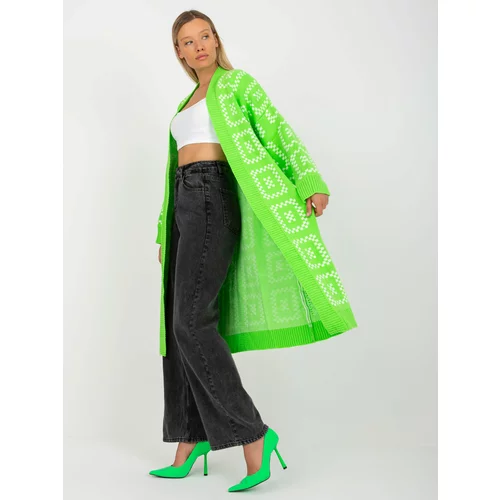 Fashion Hunters Fluo green long oversize cardigan RUE PARIS