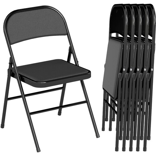 HOMCOM zložljivi stoli umetno usnje, jeklo 46D x 45&Scaron; x 78V cm Črna, (5000242946) Cene