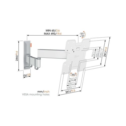 Vogels TVM3243W stenska TV konzola 19-43&amp;quot; Slike