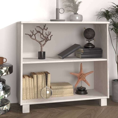  Komoda HAMAR bijela 85 x 35 x 80 cm od masivne borovine Slike
