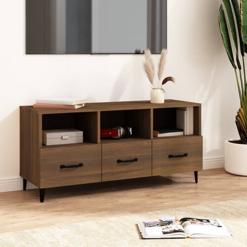 VidaXL TV omarica rjavi hrast 102x35x50 cm konstruiran les Slike