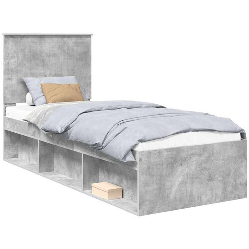  Okvir za krevet s uzglavljem Betonska siva 75 x 190 cm Slike