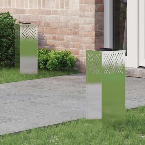  Solarna LED svjetlost za stazu 2 pcs Srebrno Nehrđajući čelik Slike