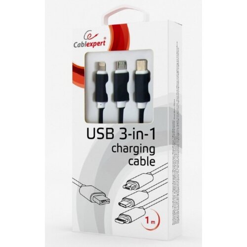 Gembird Kabel USB Lightning/Micro/Tip-C 1m črn CC-USB2-AM31-1M Cene