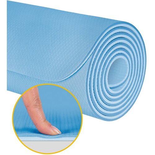 Rebel ACTIVE Strunjača prostirka za jogu, pilates i fitnes 183x61cm 6 mm TPE plava RBA-3152-2BL Slike