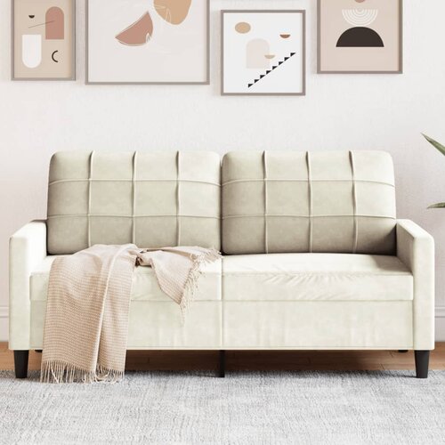 vidaXL Kavč dvosed krem 140 cm žamet Cene