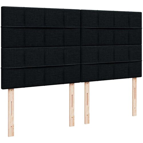 VidaXL Otomanski krevet s madracem i LED crni 180x200cm od tkanine Slike