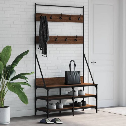 vidaXL Stalak za odjeću i cipele smeđa boja hrasta 100x40x184 cm Cijene