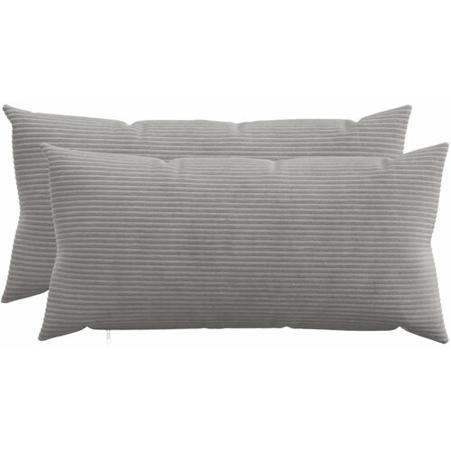  Presvlaka za jastuk 2 pcs HEERLEN Svjetlosiva 40 x 80 cm Kord - Svjetlosiva 40 x 80 cm 2 Cijene