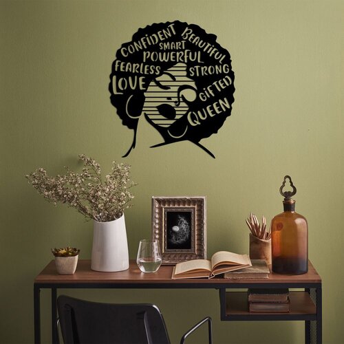 Wallity Zidna dekoracija Love Fearless Smart-473, 64x70cm, Crna Cene