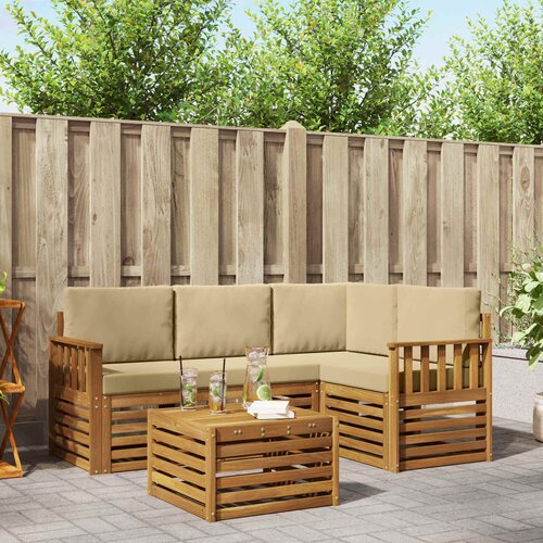  Set vanjskih sofa 5 kom. Prirodna i bež Poliester Cene