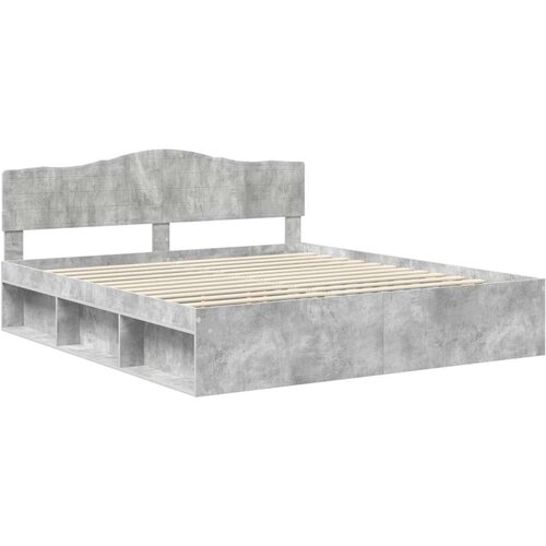  okvir za krevet beton 180 x 200 cm čvrsto borovo drvo Slike
