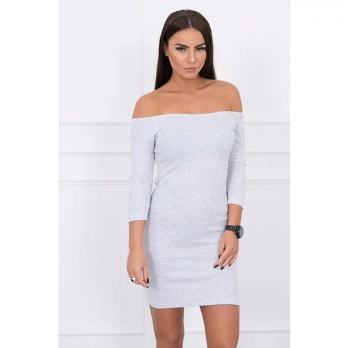 Kesi Fitted dress - ribbed light gray