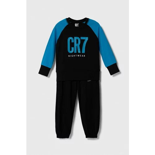 CR7 - Cristiano Ronaldo Otroška bombažna pižama črna barva