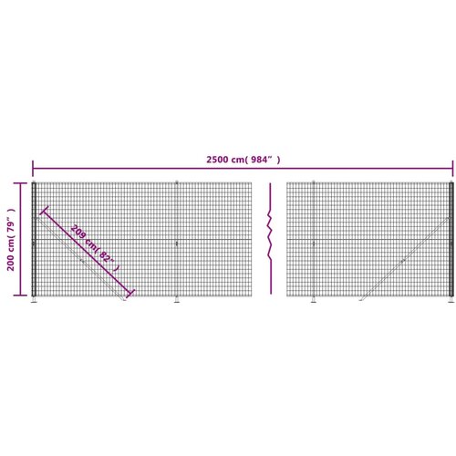  Ograda od žičane mreže s prirubnicom zelena 2x25 m Slike