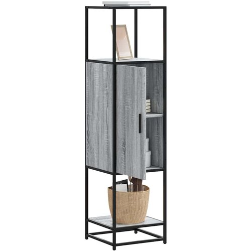 VidaXL Visoka omara siva sonoma 35,5x35x139 cm inž. les in kovina Slike